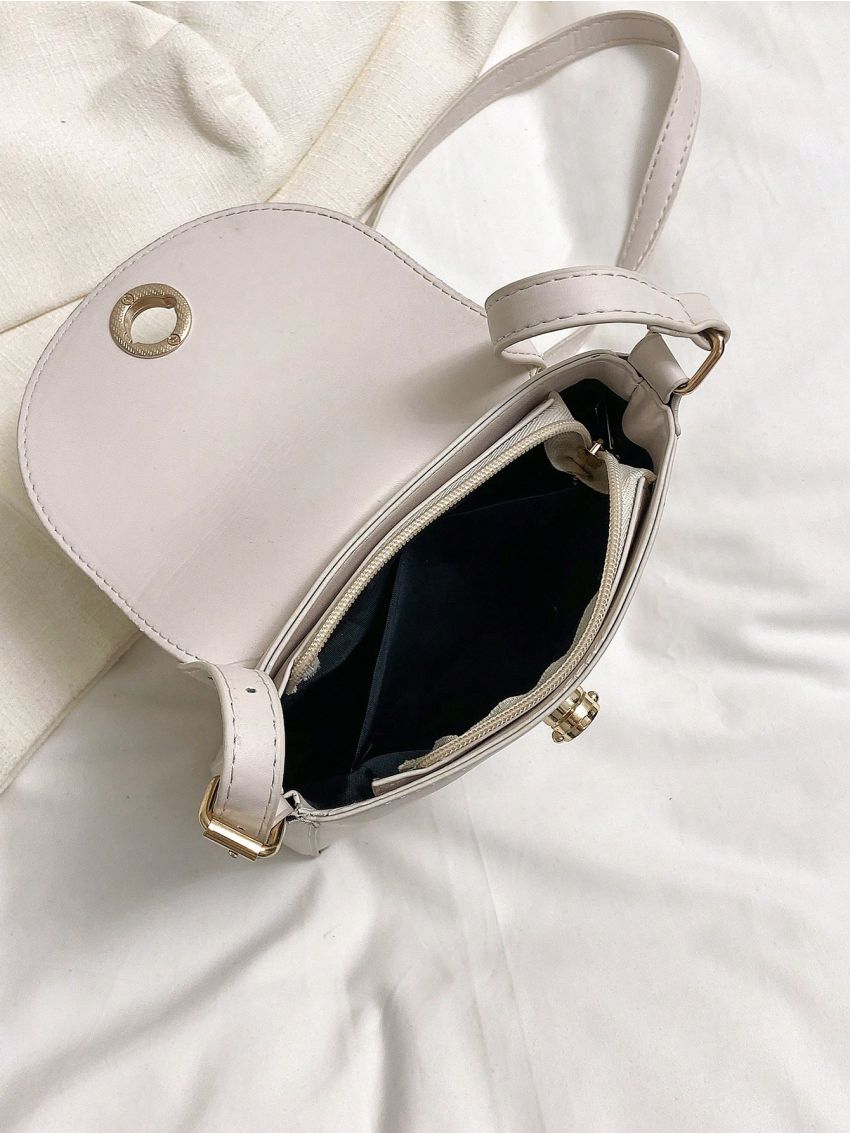 Small Square Bag Fashionable Turn-lock Flap PU