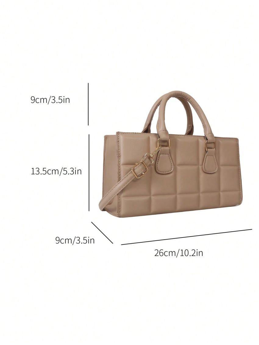 Embossed Detail Baguette Bag Double Handle PU