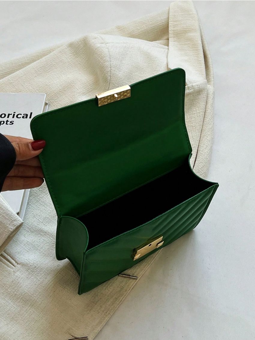 Mini Square Bag Chevron Flap PU