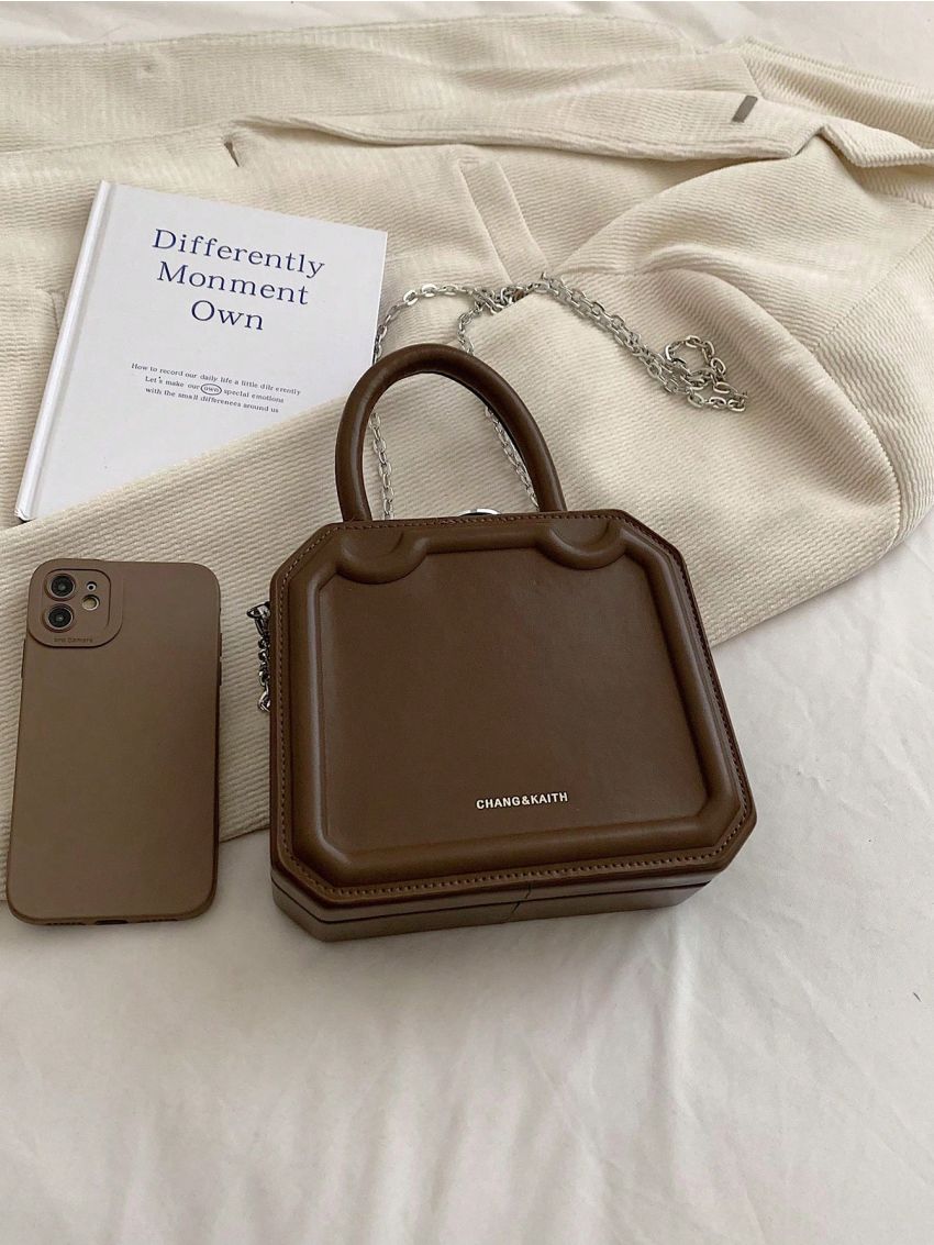 Mini Box Bag PU Brown