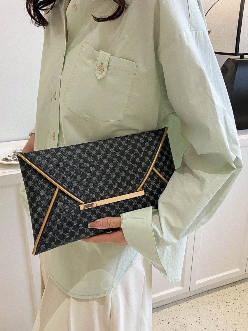 Medium Envelope Bag Geometric Pattern Flap