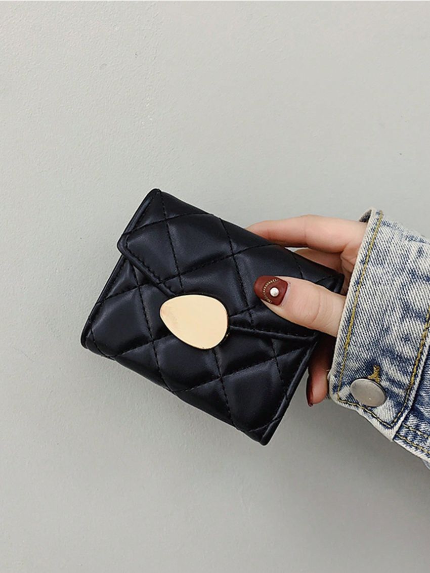 PU Classic Card Holder Quilted Pattern