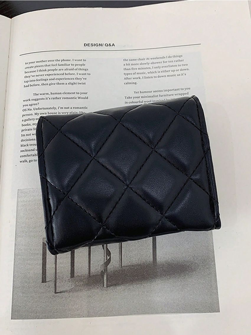 PU Classic Card Holder Quilted Pattern