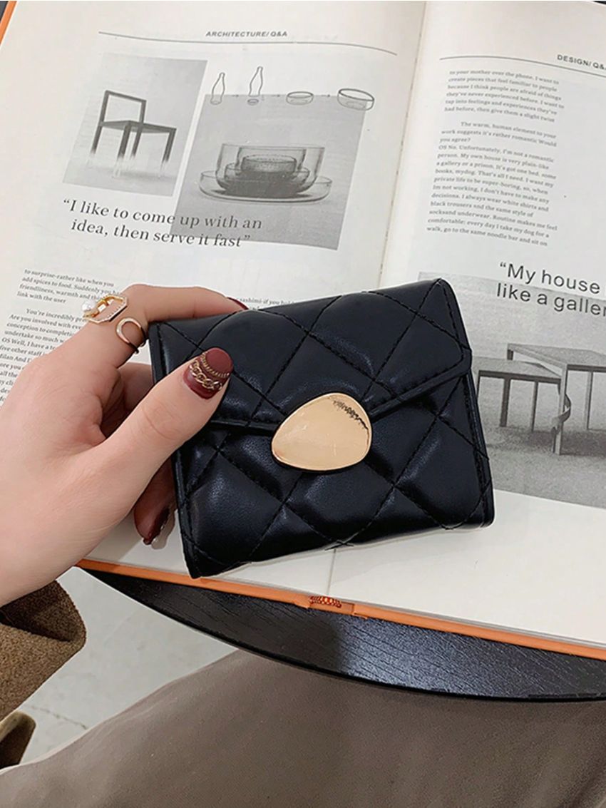 PU Classic Card Holder Quilted Pattern