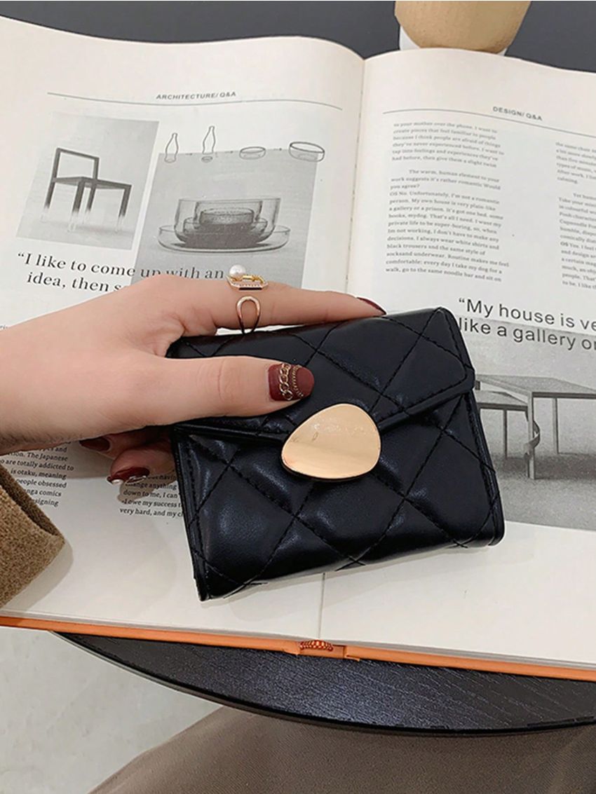 PU Classic Card Holder Quilted Pattern