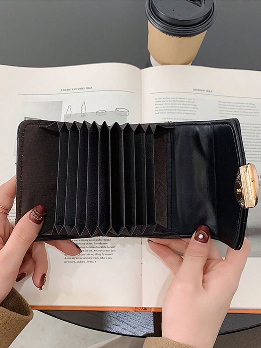 PU Classic Card Holder Quilted Pattern