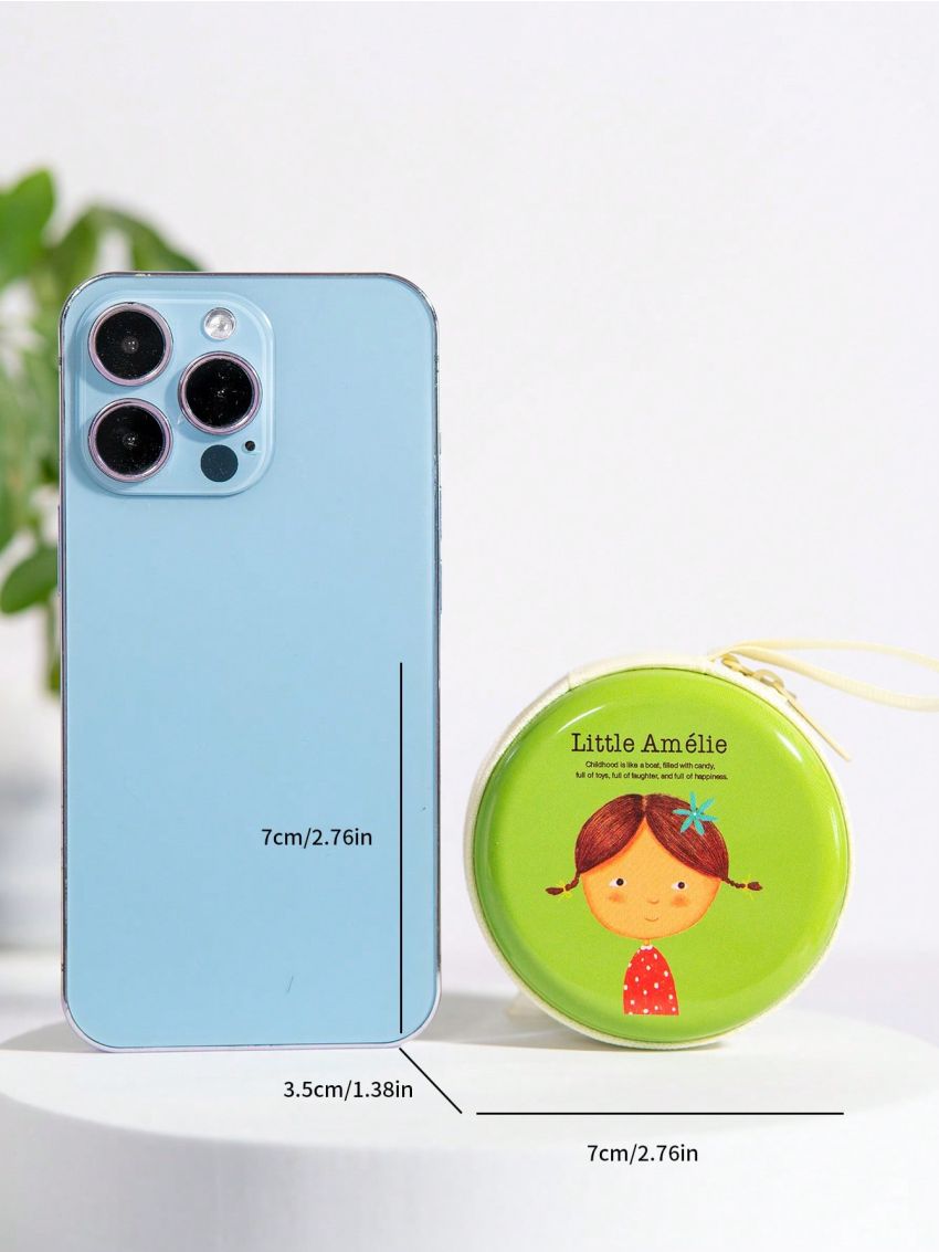 Slogan & Figure Graphic Coin Purse Zipper