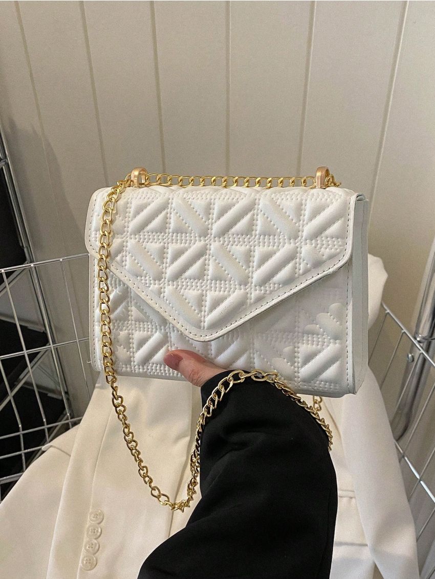 Mini Square Bag Quilted Neon Orange PU Funky