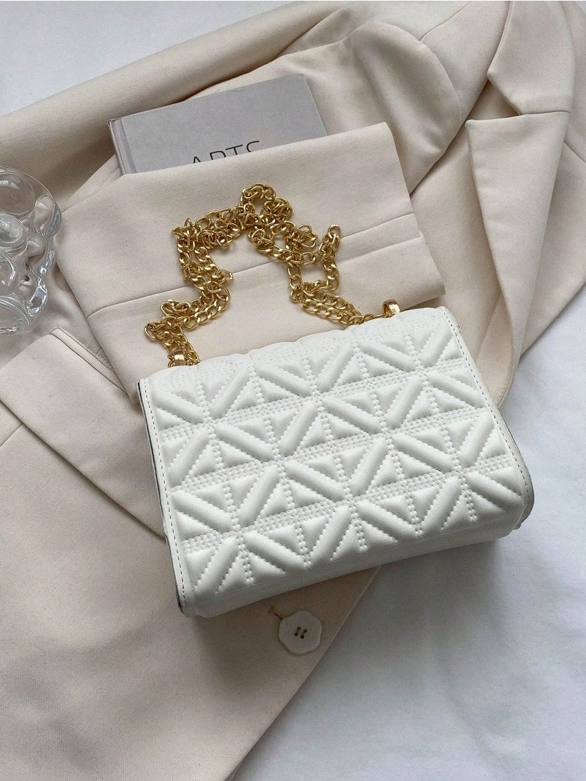 Mini Square Bag Quilted Neon Orange PU Funky