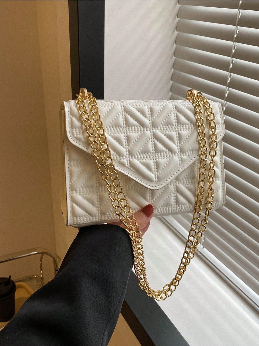 Mini Square Bag Quilted Neon Orange PU Funky