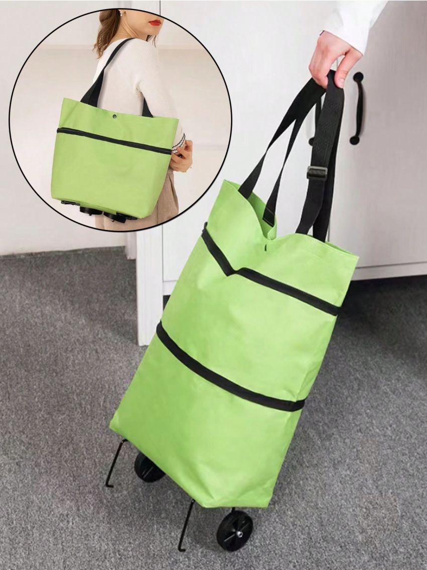 Green Supermarket Shopping Cart Storage Bag Luggage Trolley Cart
