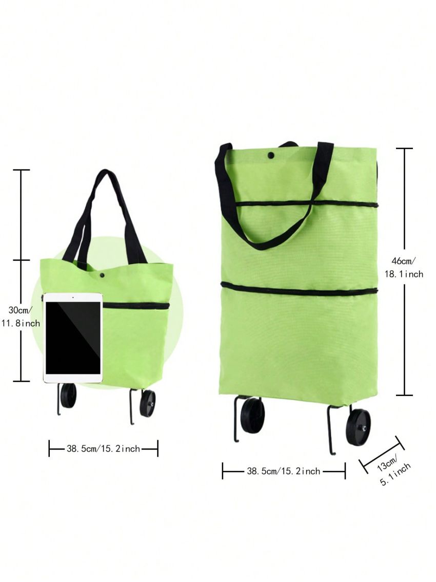Green Supermarket Shopping Cart Storage Bag Luggage Trolley Cart