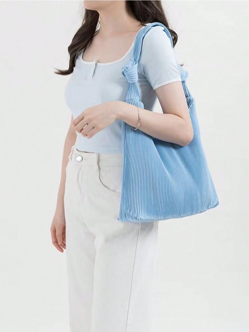 Medium Shoulder Bag Solid Knot Design Fashion Style