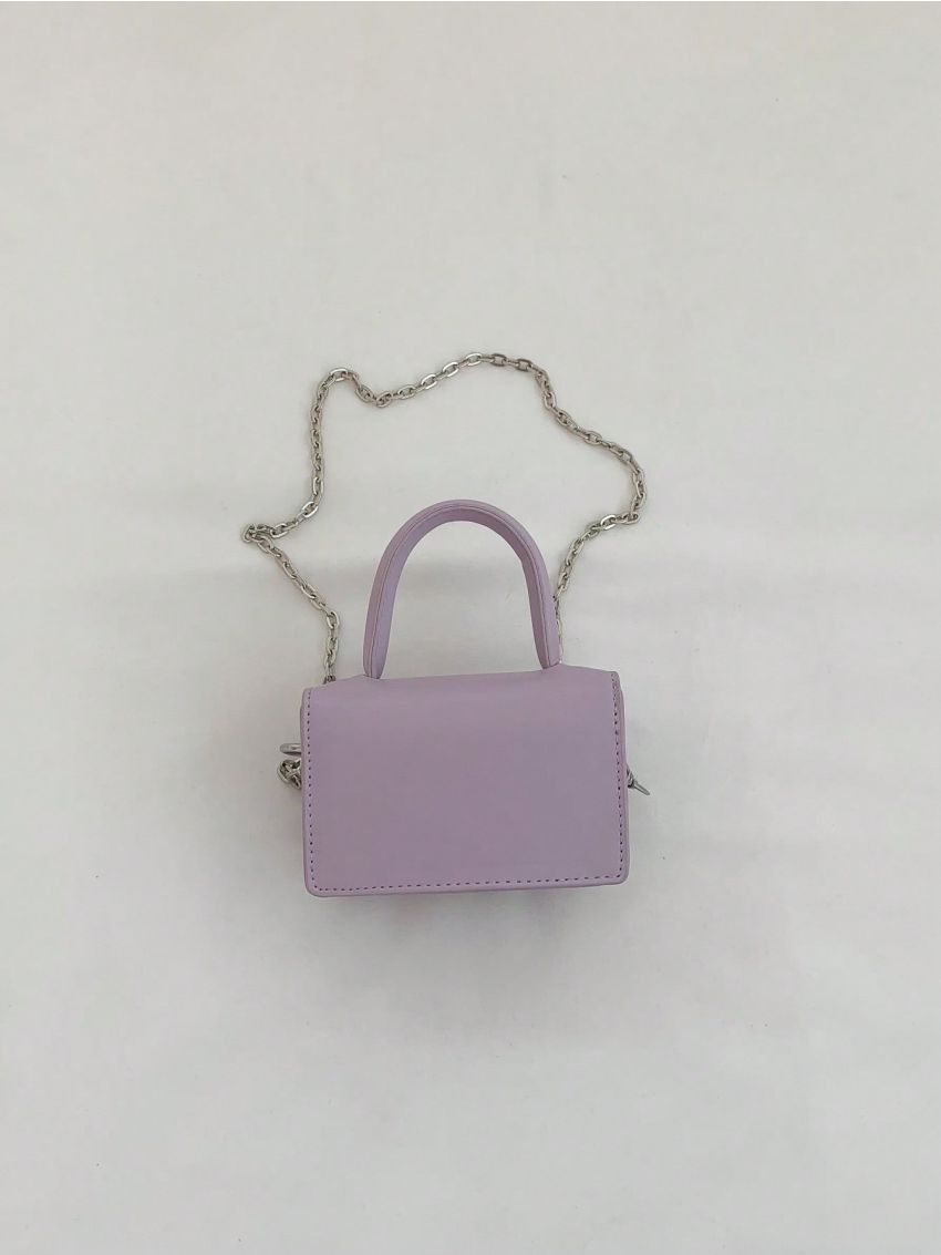 Mini Satchel Bag Rhinestone & Bow Decor Top Handle