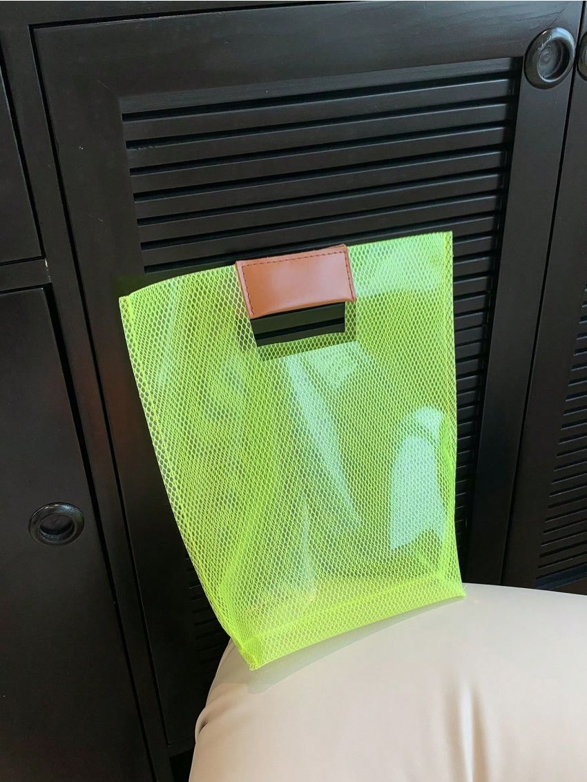 Mini Square Bag Mesh Design Pink