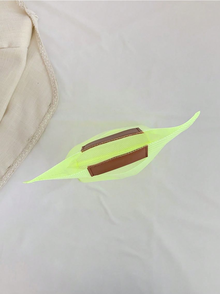 Mini Square Bag Mesh Design Pink