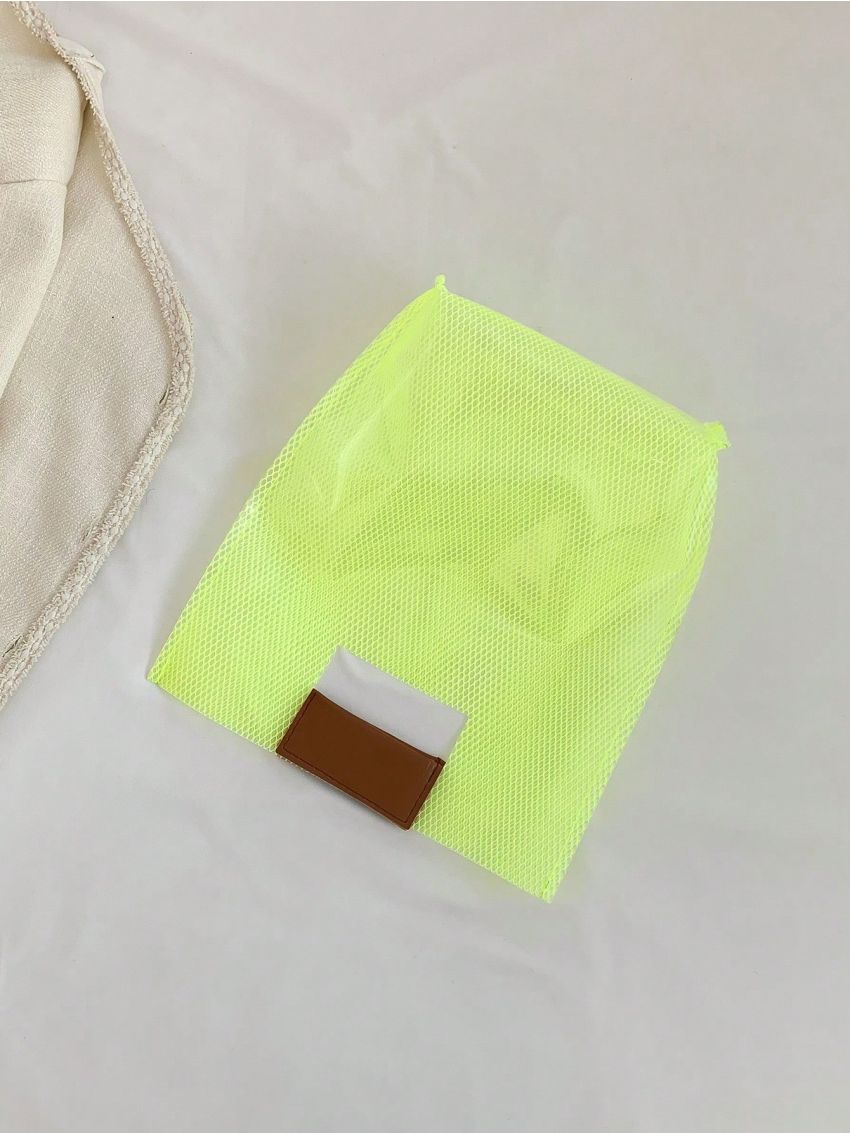 Mini Square Bag Mesh Design Pink