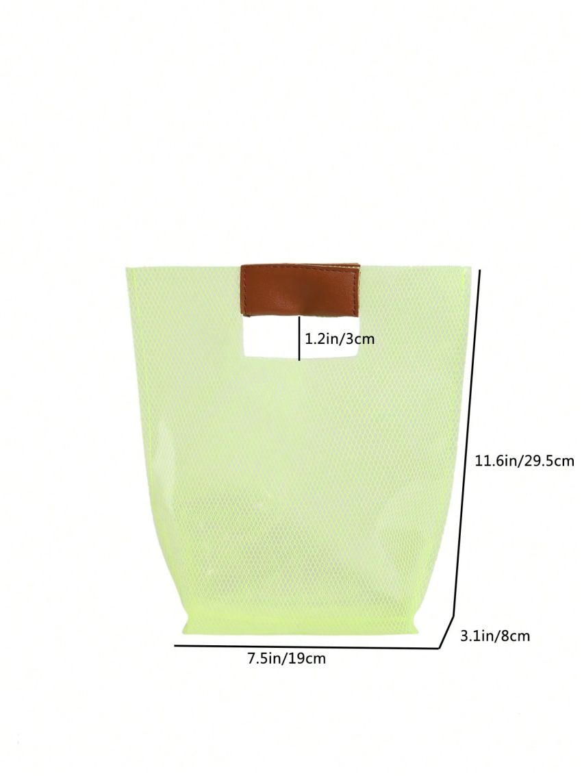 Mini Square Bag Mesh Design Pink