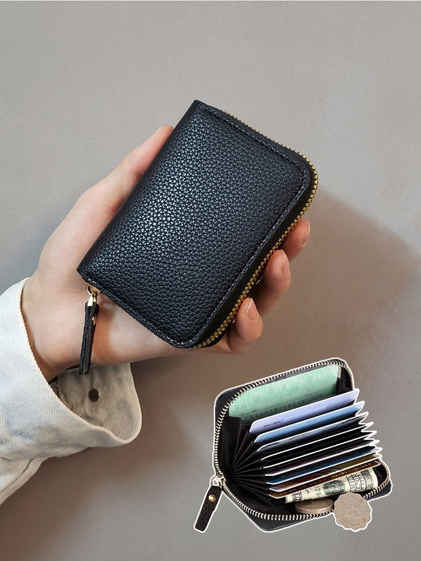 Wallet For Men Women Credit Card Holder Zipper Pocket