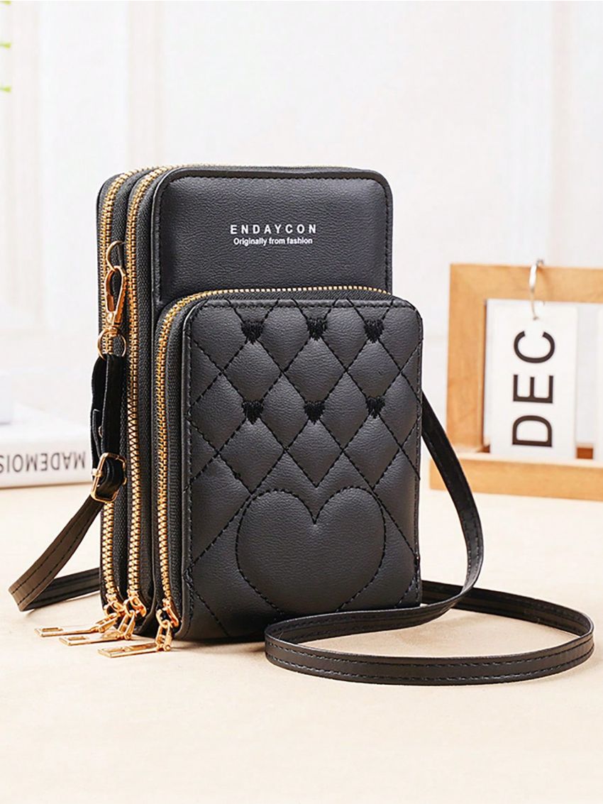 Small Crossbody Cell Phone Purse For Women, Mini Messenger Shoulder Handbag Wallet With Credit Card