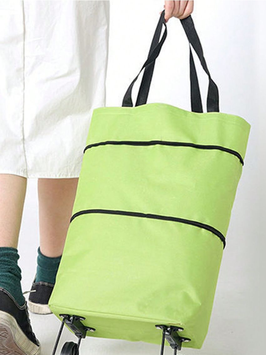 Green Supermarket Shopping Cart Storage Bag Luggage Trolley Cart