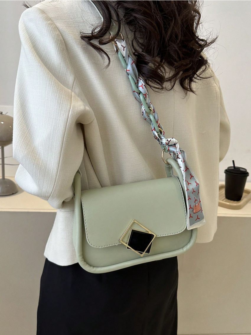Twilly Scarf Decor Saddle Bag Flap PU