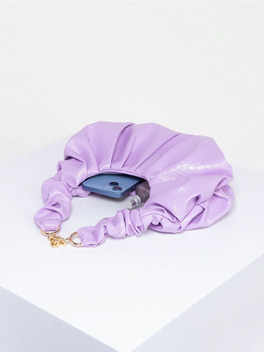 Purple Ruched Bag PU