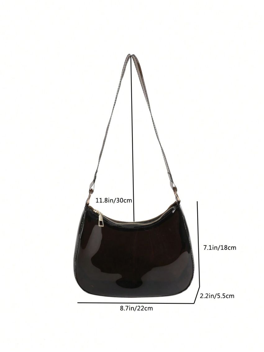 PVC Hobo Bag Black Minimalist, Clear Bag