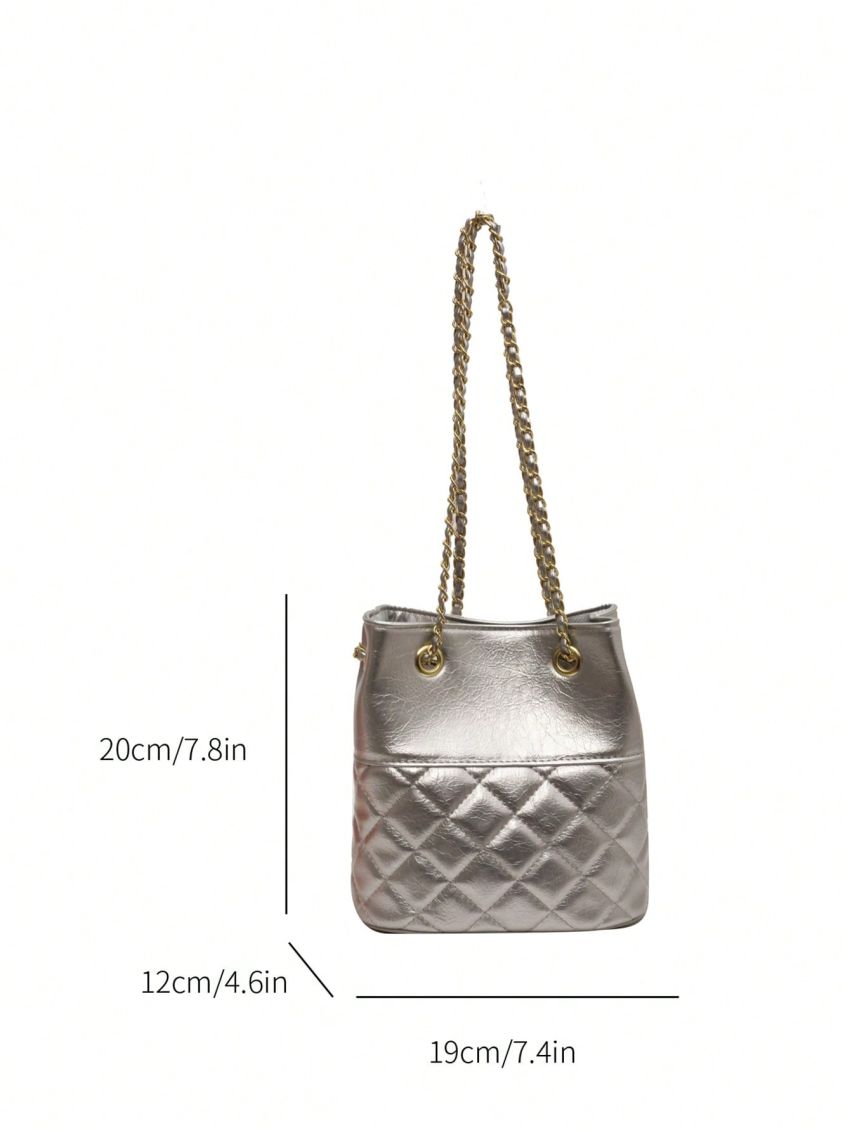 Mini Quilted Bucket Bag Drawstring Design Funky