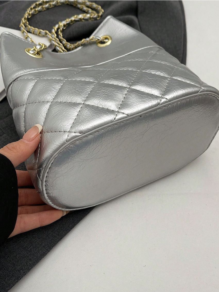 Mini Quilted Bucket Bag Drawstring Design Funky