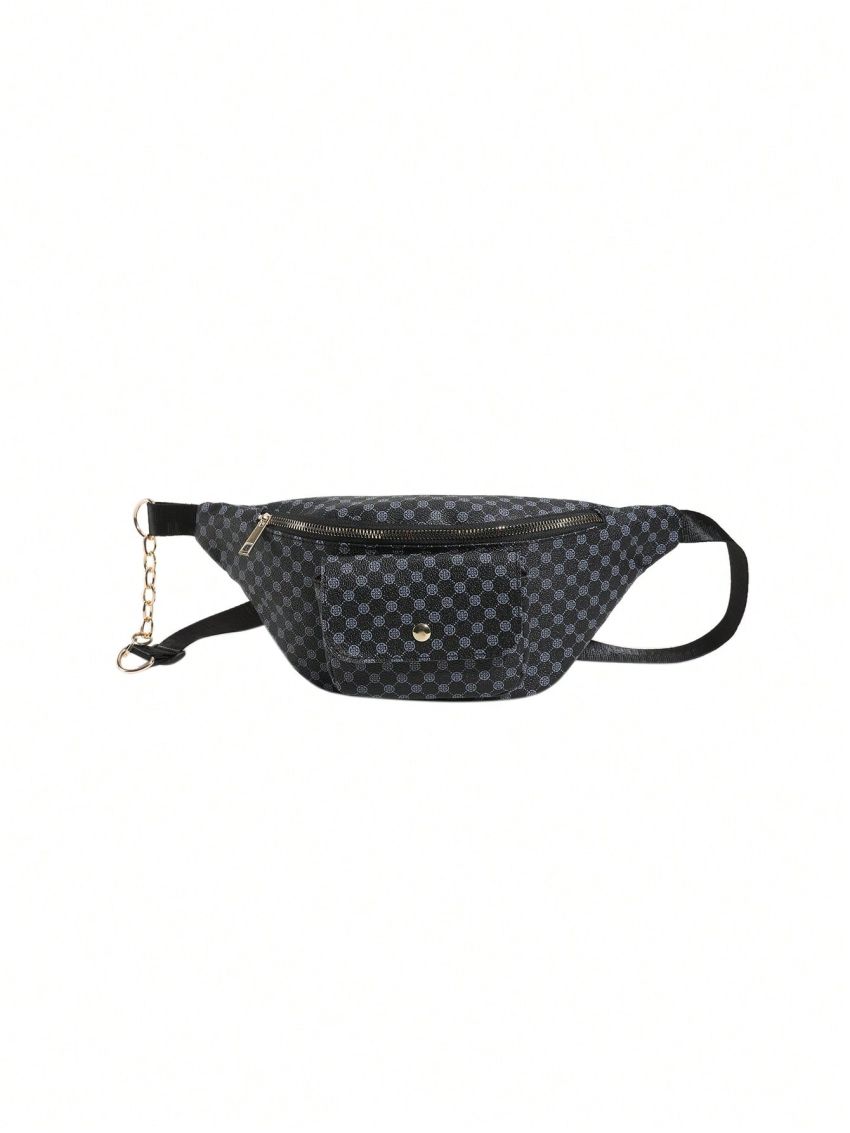 Geometric Pattern Fanny Pack Zipper Large Capacity