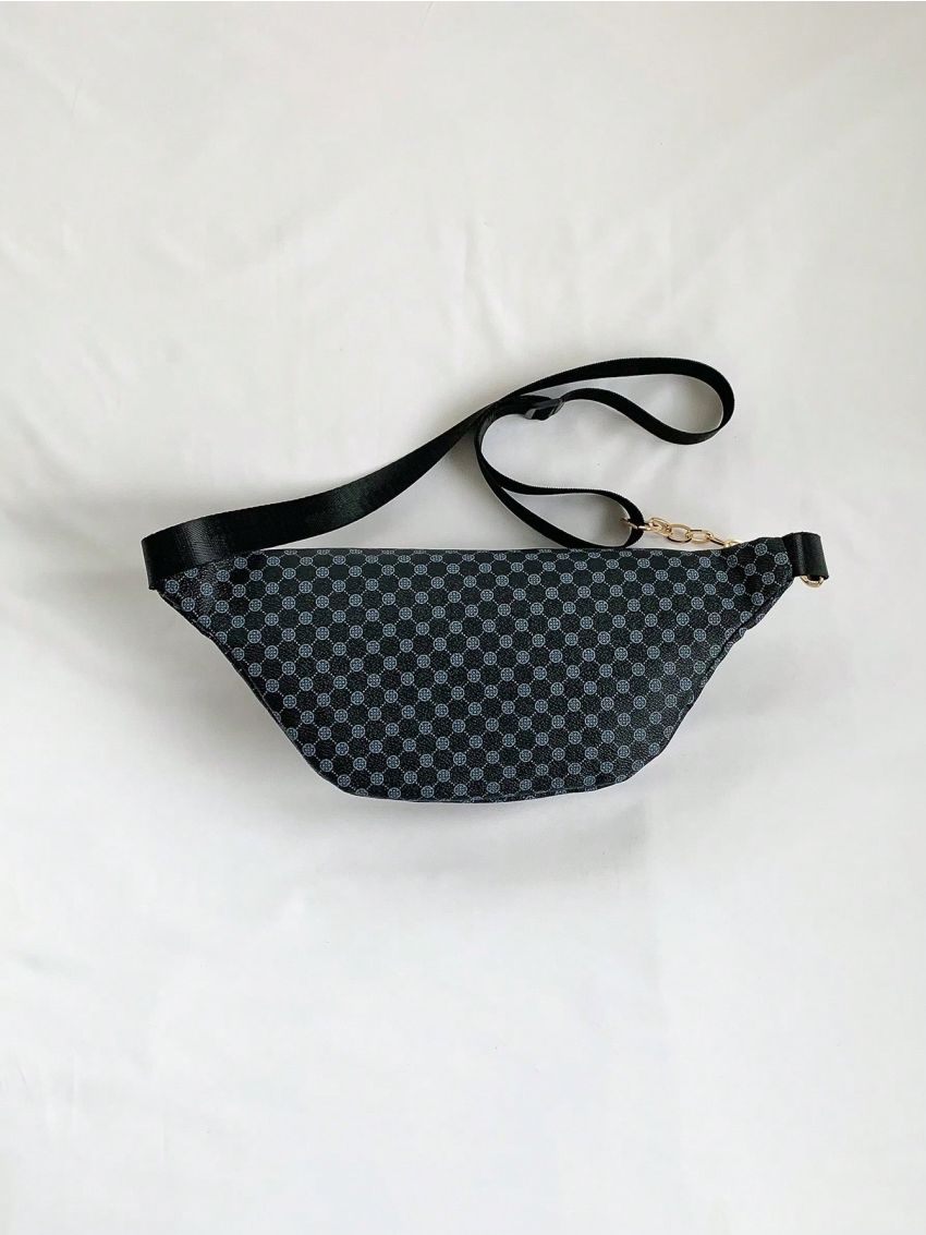 Geometric Pattern Fanny Pack Zipper Large Capacity