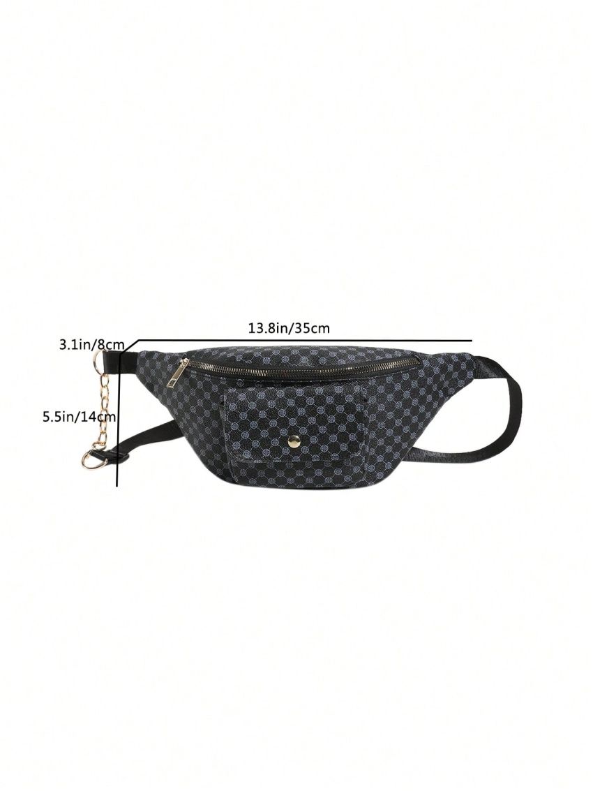 Geometric Pattern Fanny Pack Zipper Large Capacity