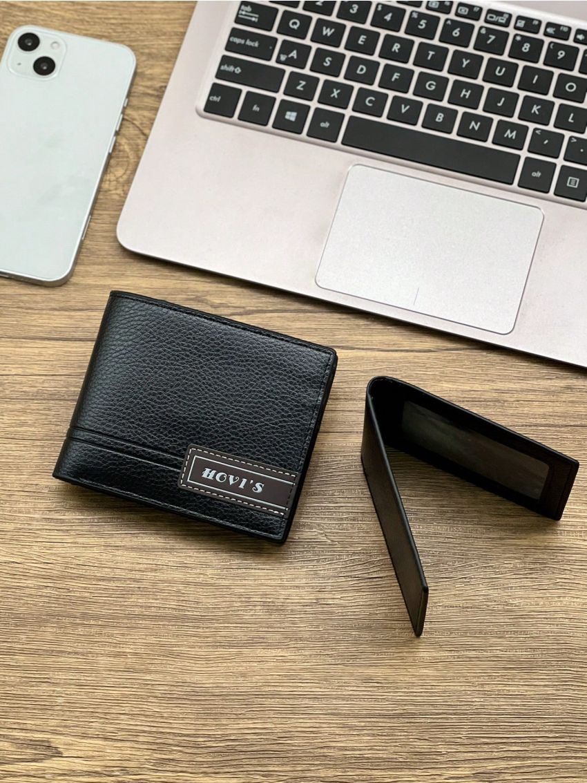 Letter Graphic Small Wallet Bifold Pu For Business