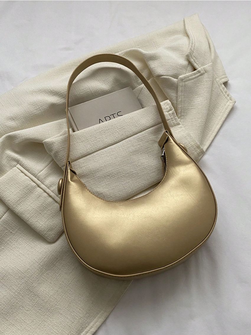 Minimalist Hobo Bag Small Zipper Green Pu