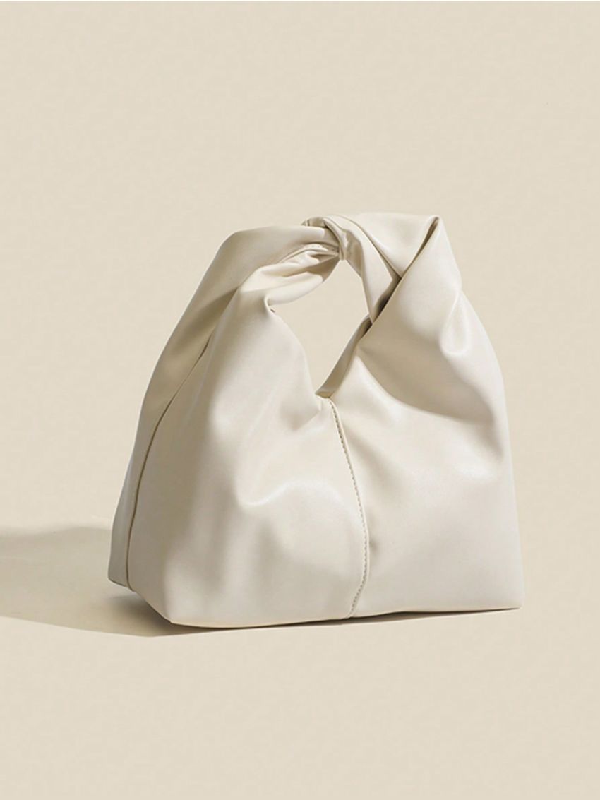 Minimalist Hobo Bag Medium Beige Elegant Top Handle