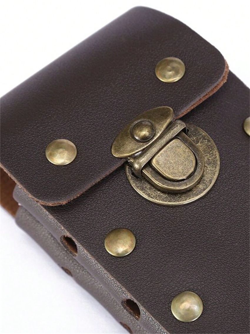 Mini Belt Bag Studded Decor Metal Lock