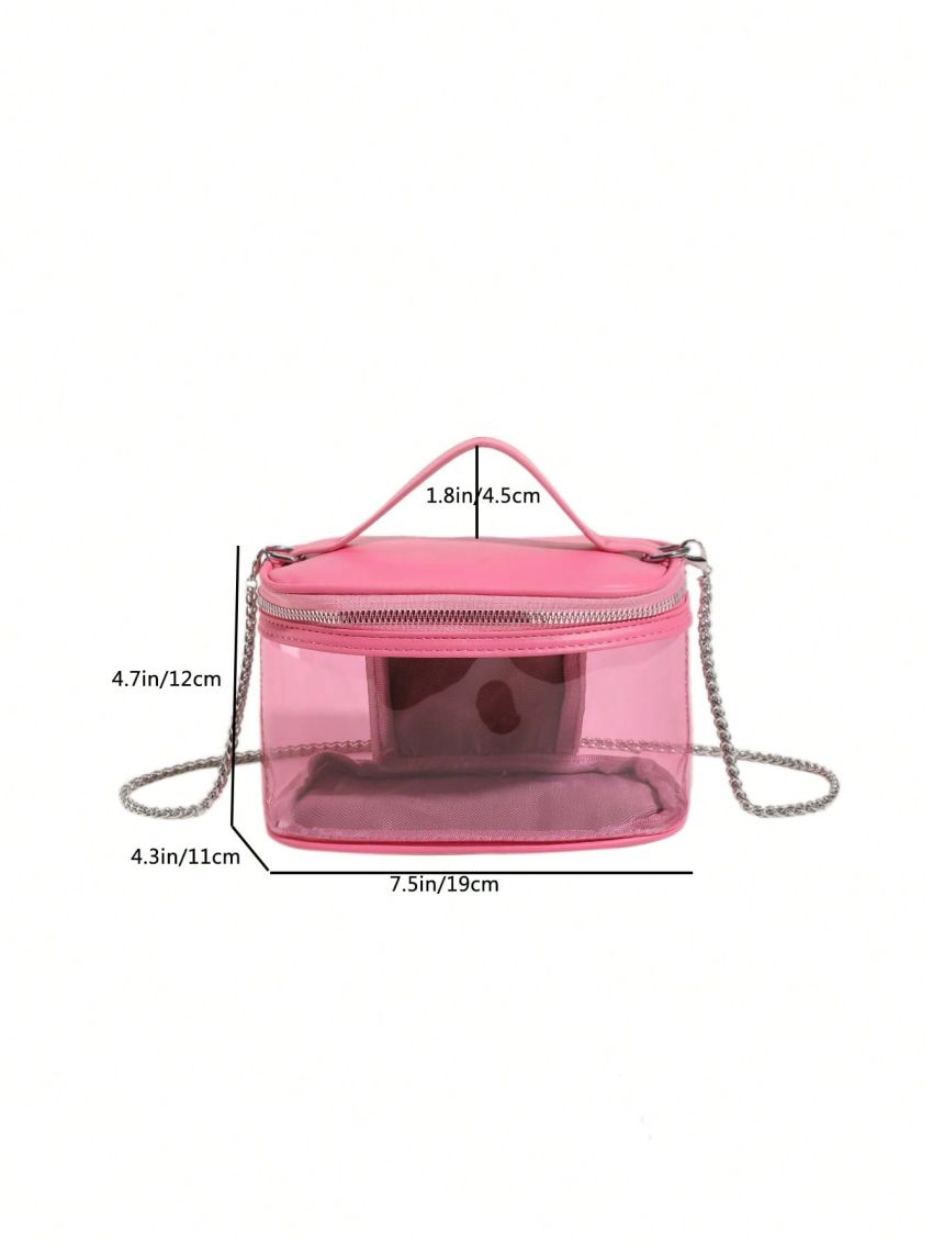 Mini Satchel Bag Clear PVC Neon Lime Funky