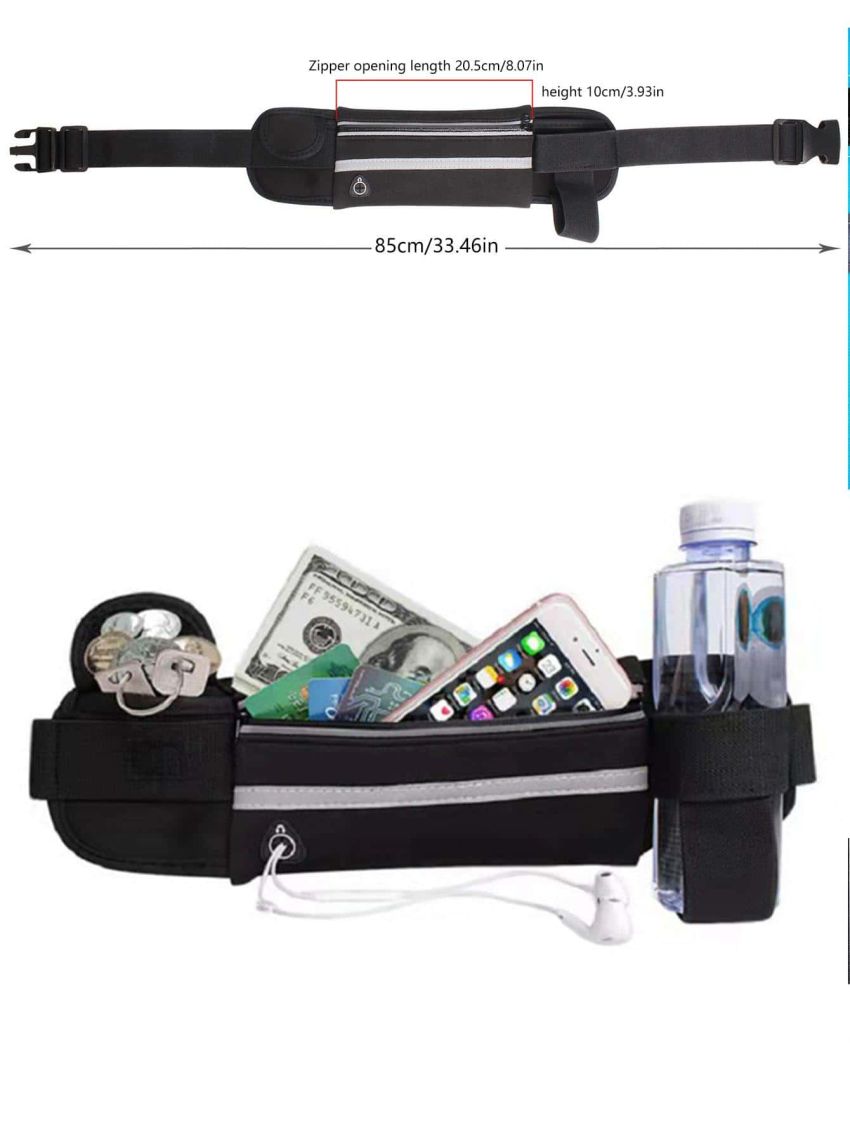 1pc Blue Polyamide Outdoor Waist Bag