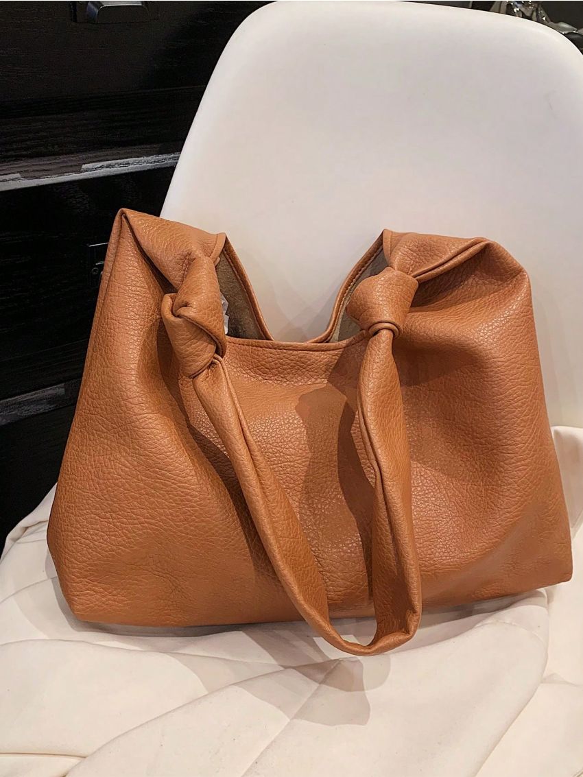 Medium Hobo Bag Solid Color Minimalist Style