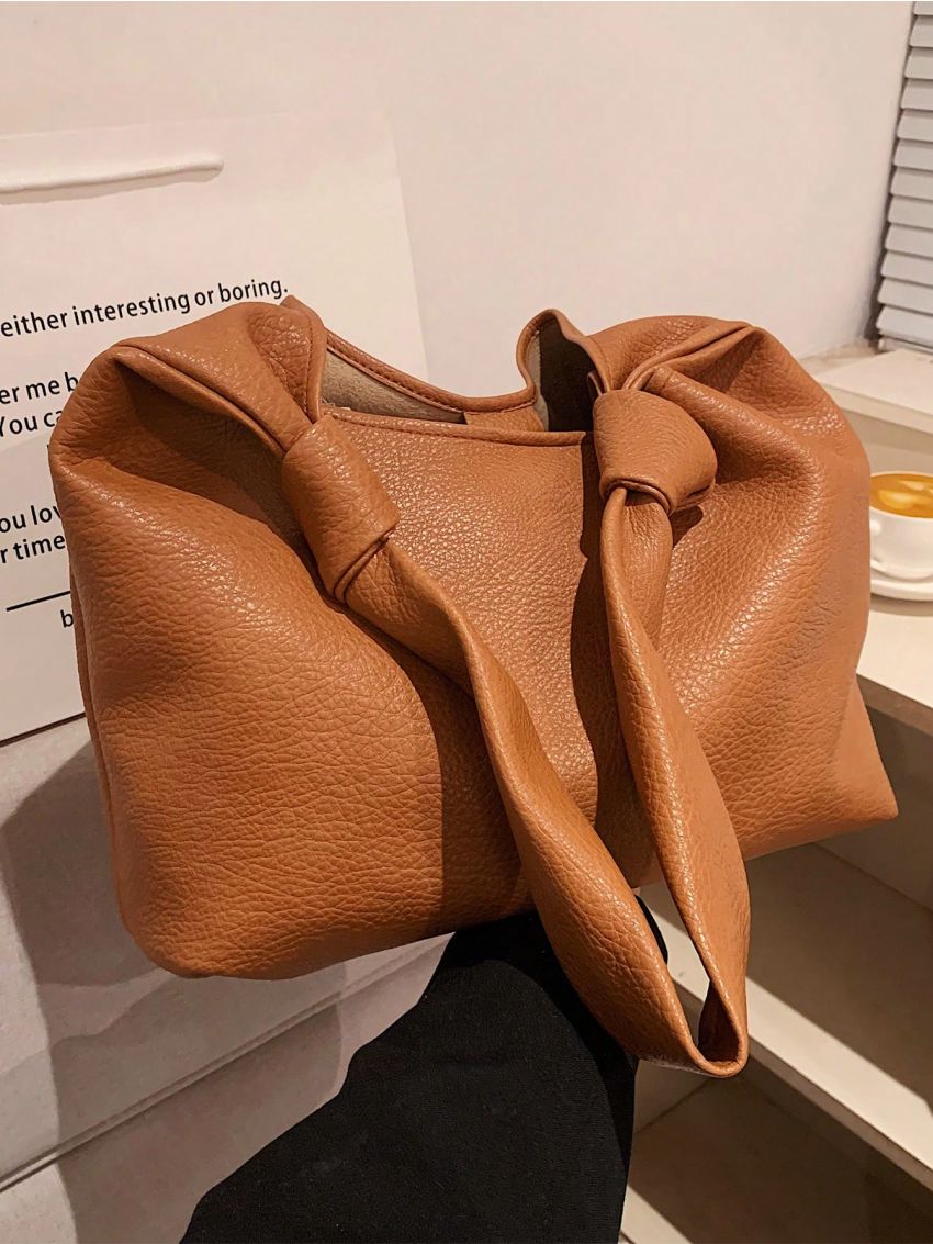 Medium Hobo Bag Solid Color Minimalist Style