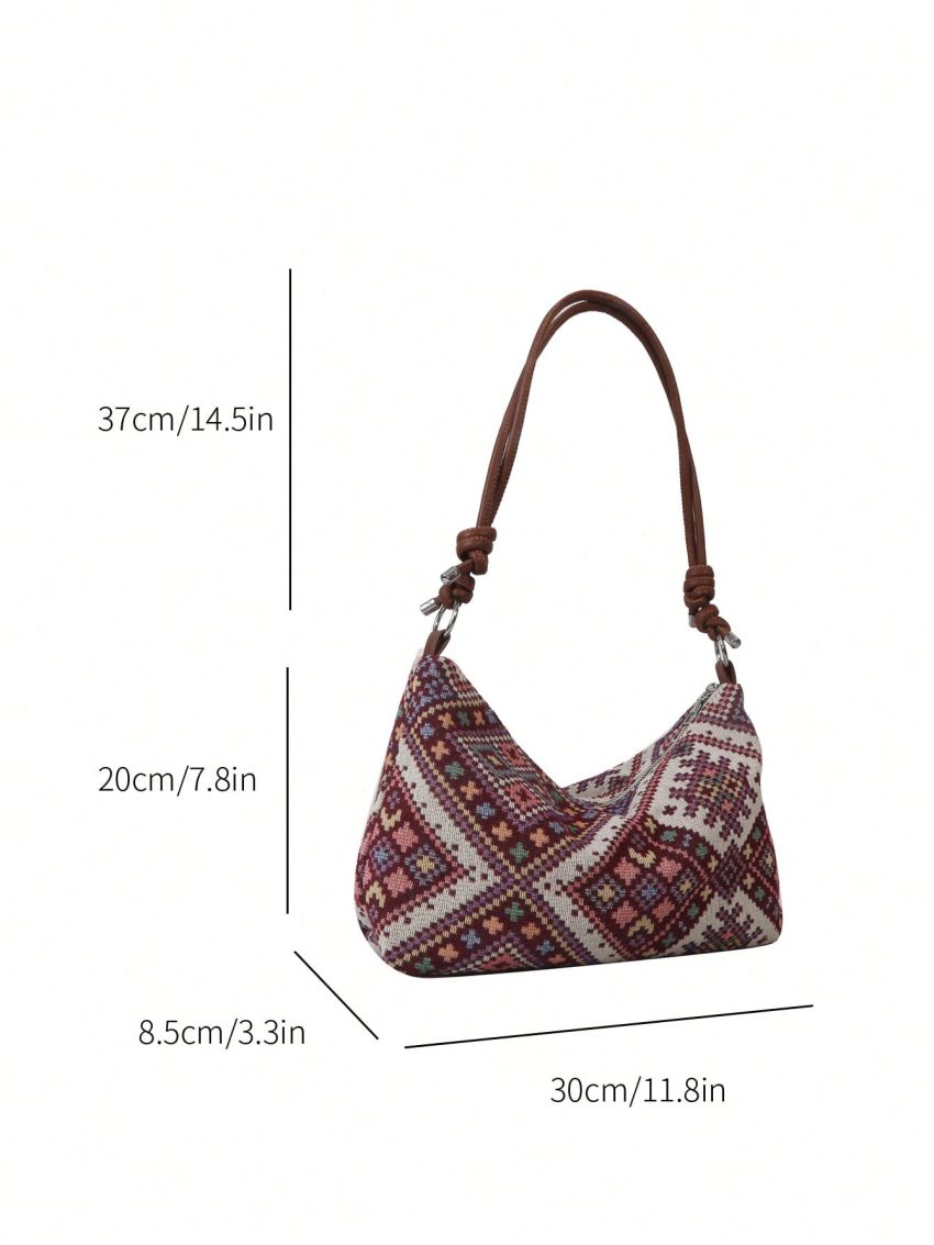 Geometric Pattern Hobo Bag Colorblock For Daily