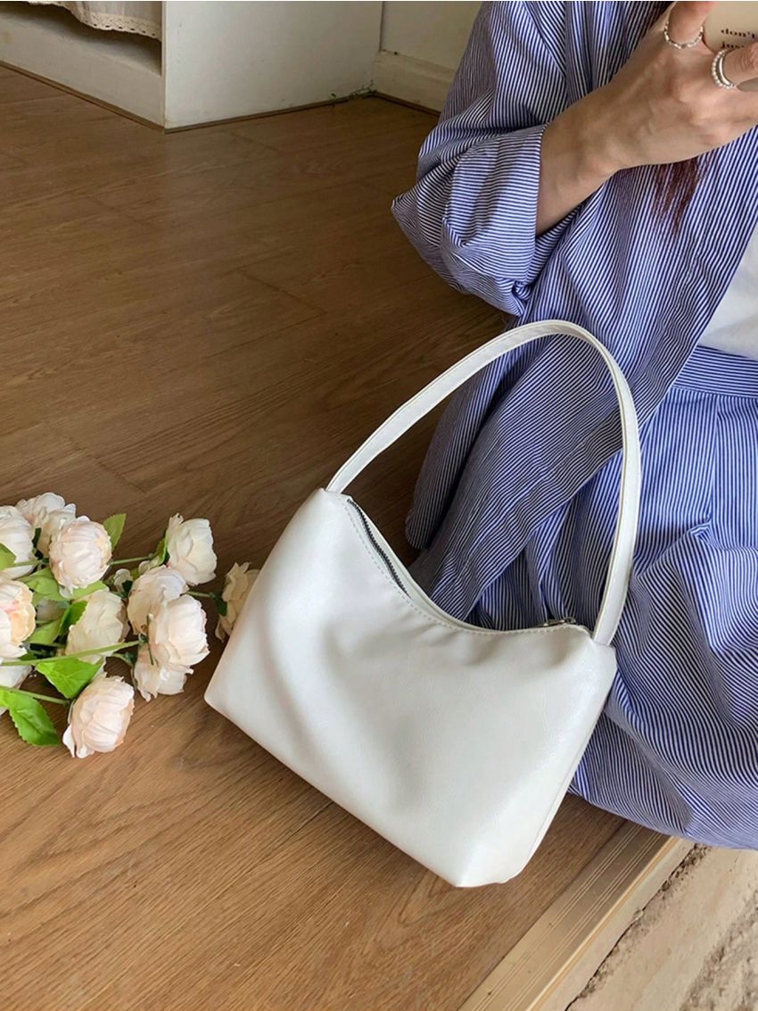 Small Hobo Bag White Minimalist For Daily