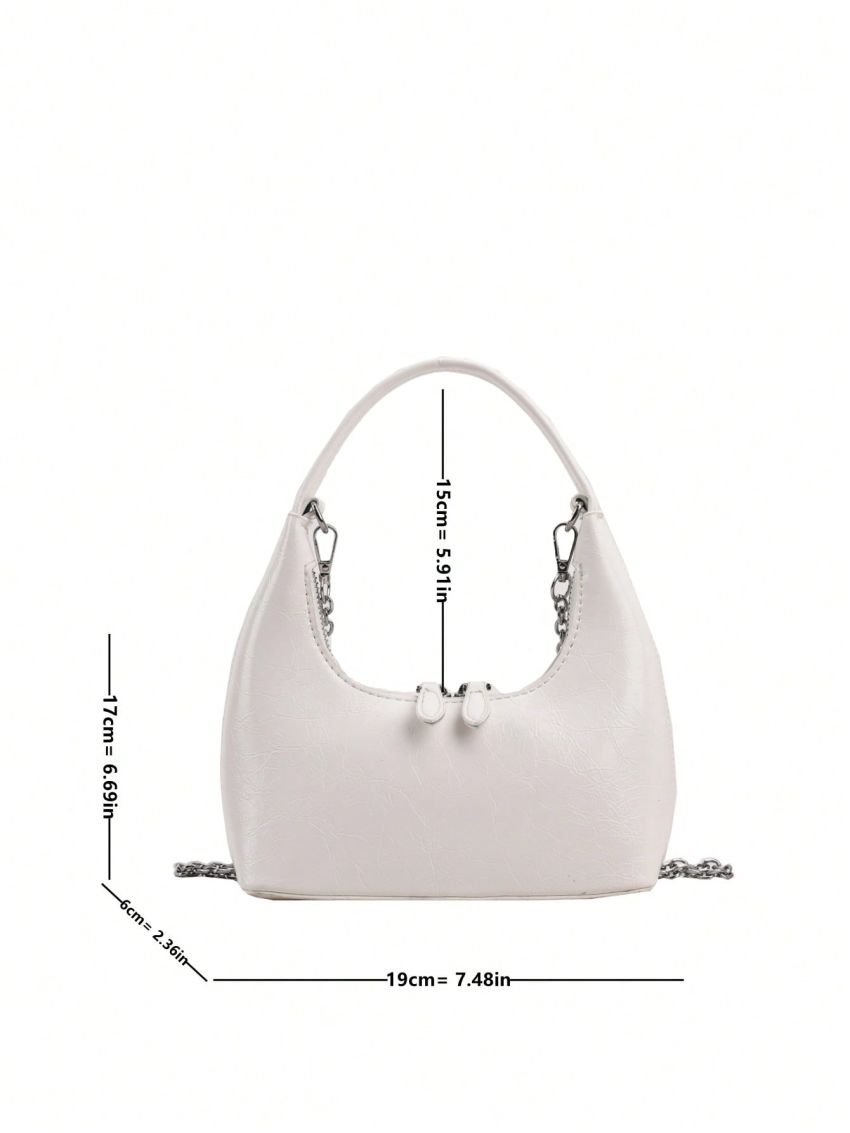 Mini Hobo Bag White Minimalist Top Handle