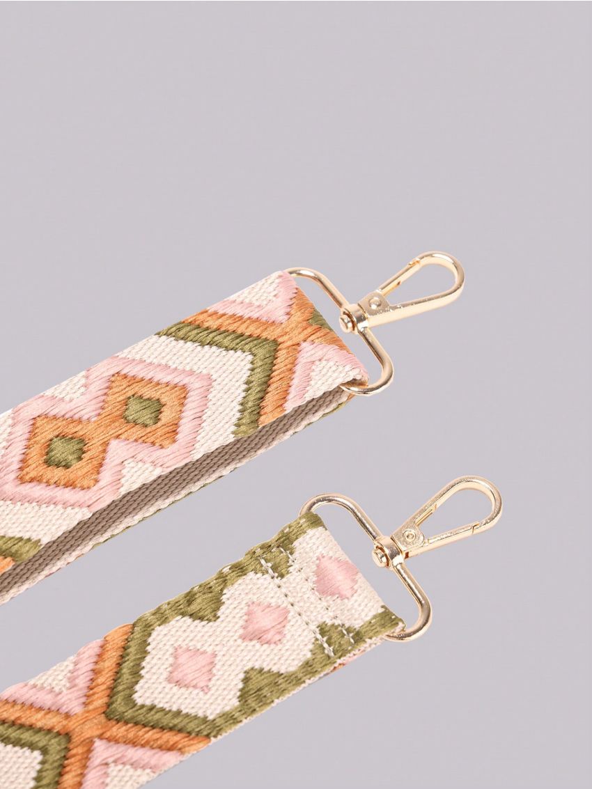 Adjustable Bag Strap Geometric Pattern Replacement Strap For Shoulder Bag Crossbody Bag