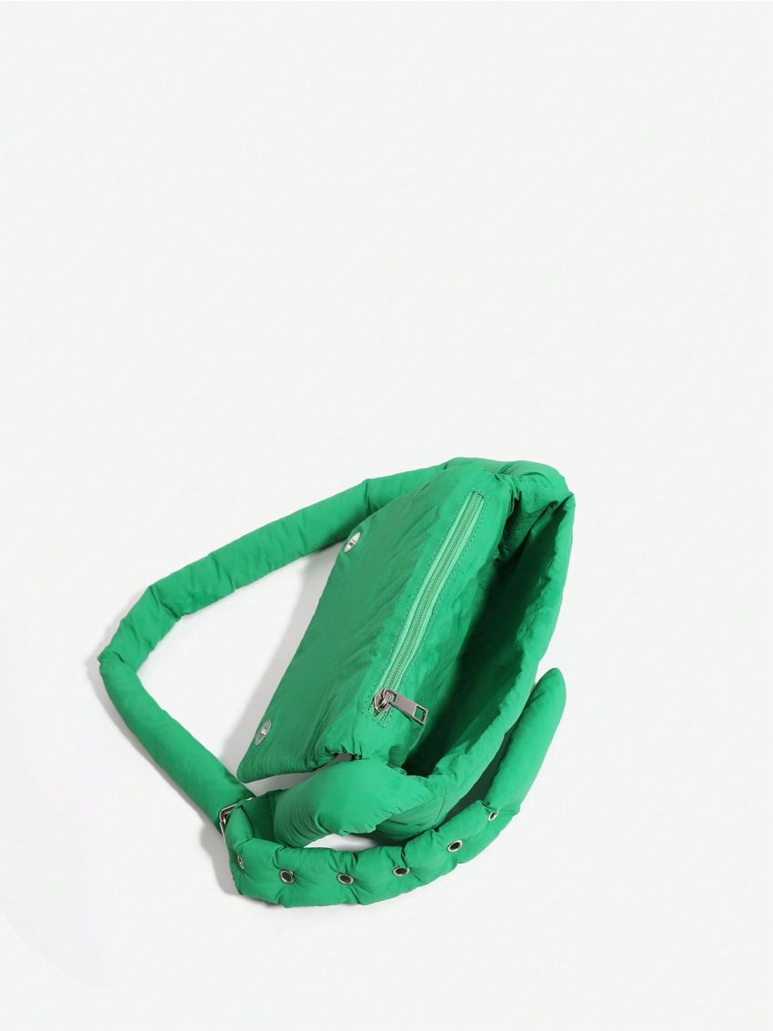 Nylon Square Bag Quilted Pattern Adjustable Strap