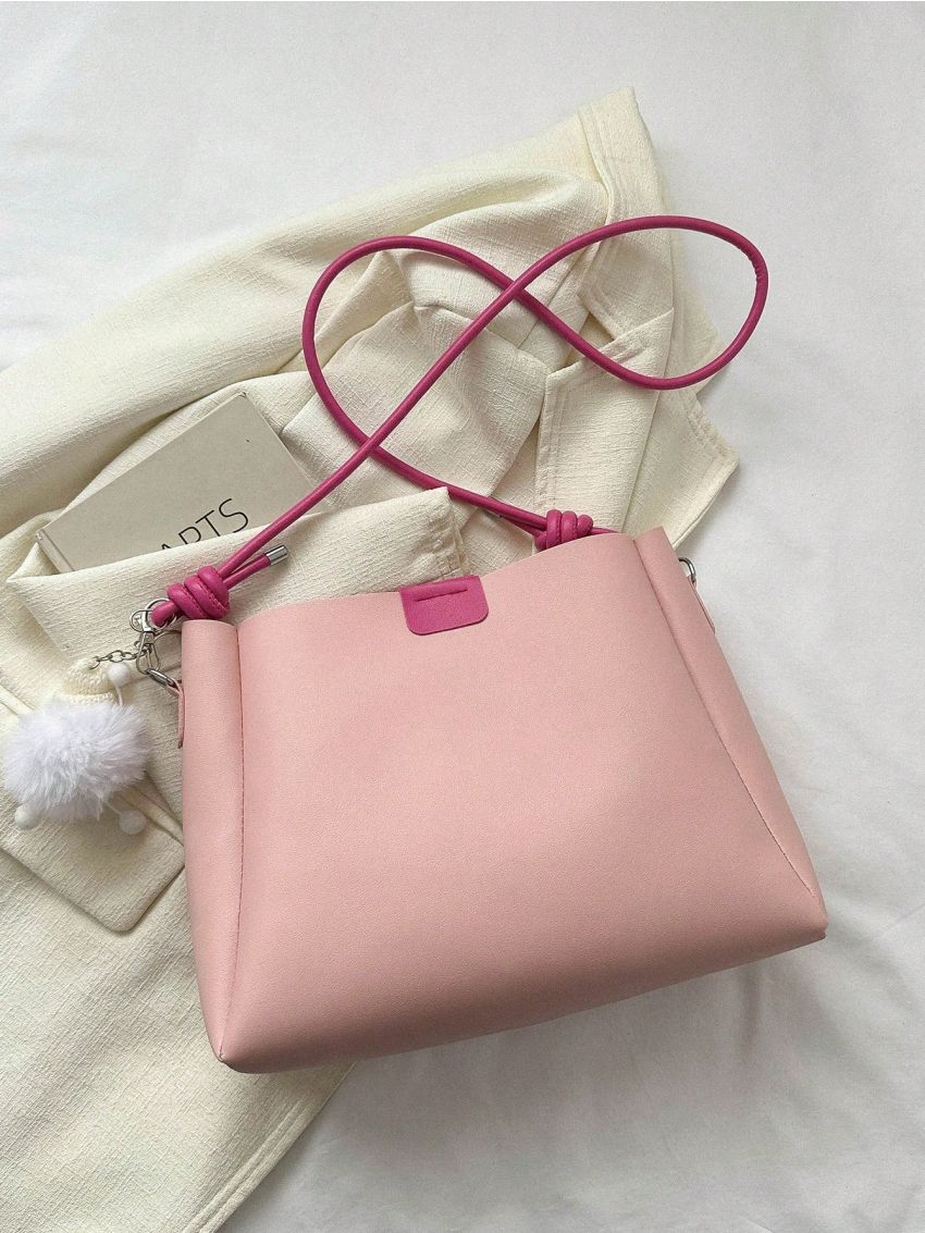 Medium Square Bag Stitch Detail With Bag Charm