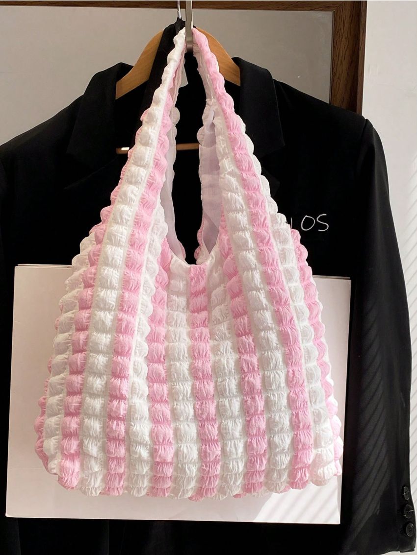 Polyester Shopper Bag Two Tone Casual