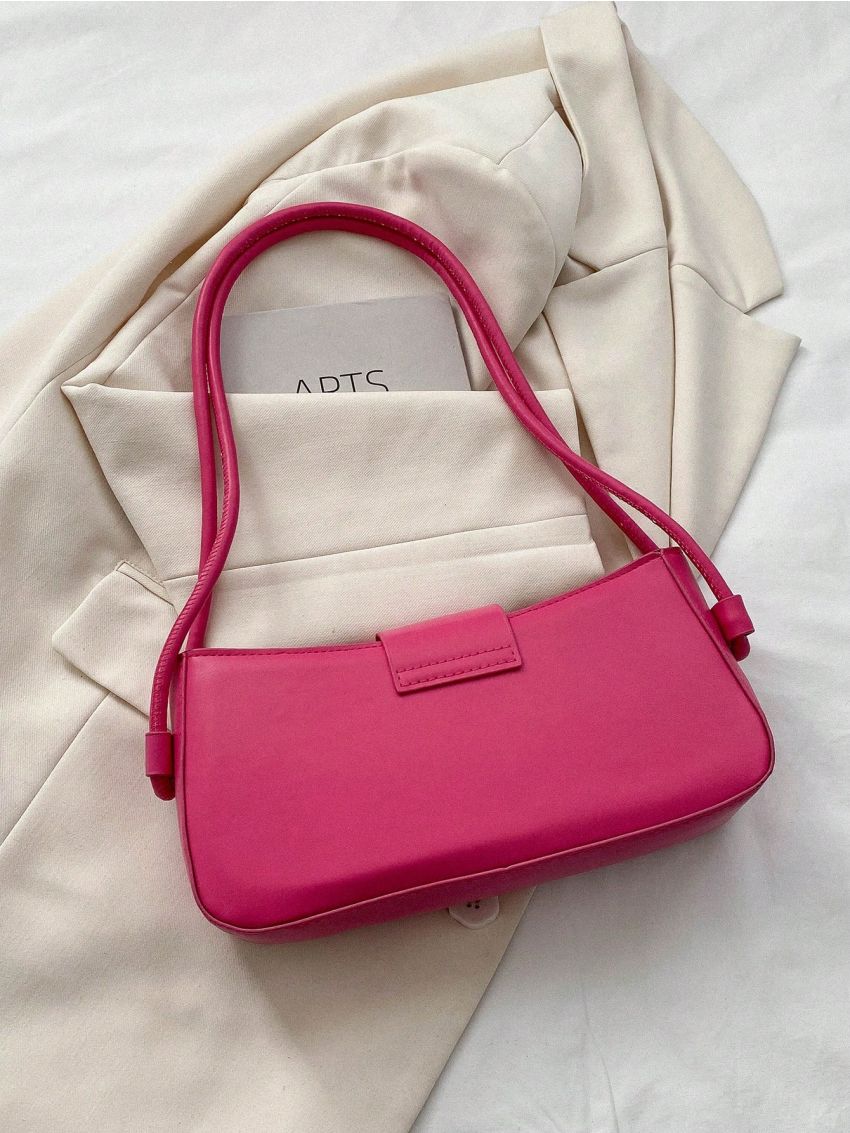 PU Baguette Bag Magnet Solid Color Medium