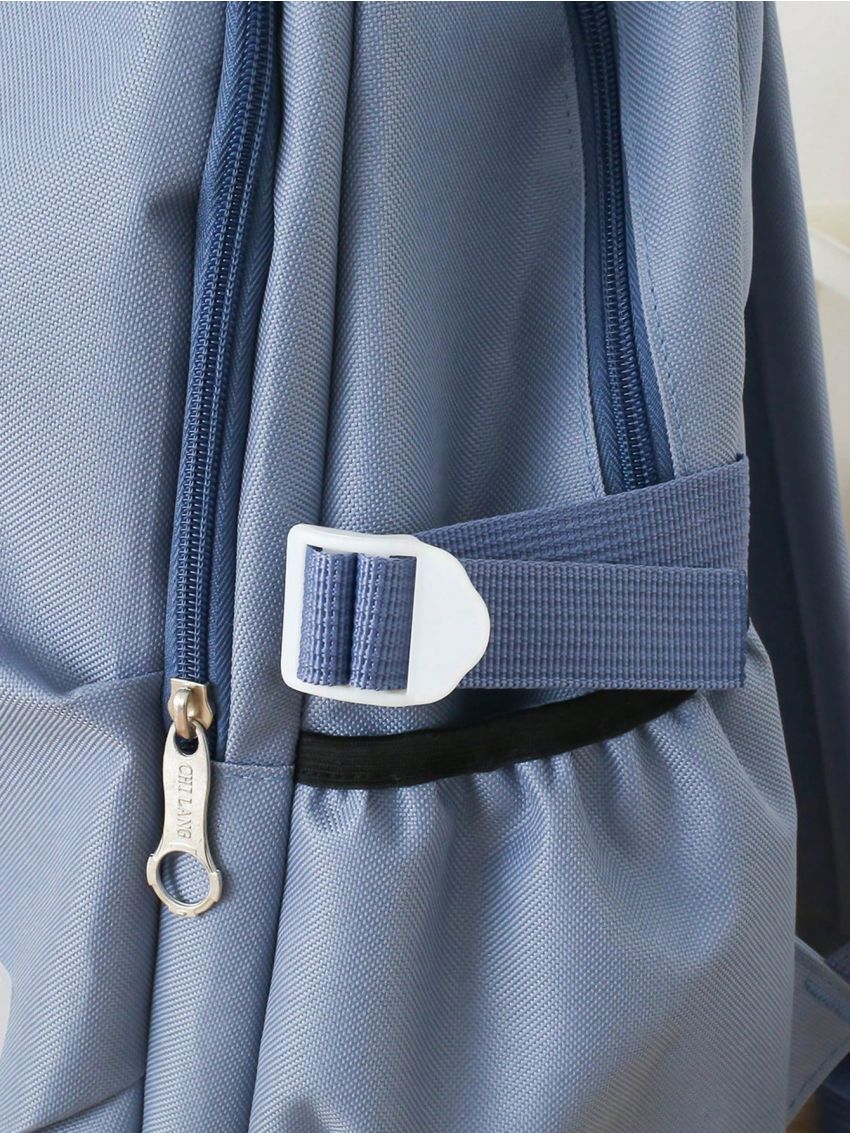 5pcs Bag Set Classic Backpack Shoulder Crossbody Clutch Bag Pencil Case Letter Patch Decor Nylon